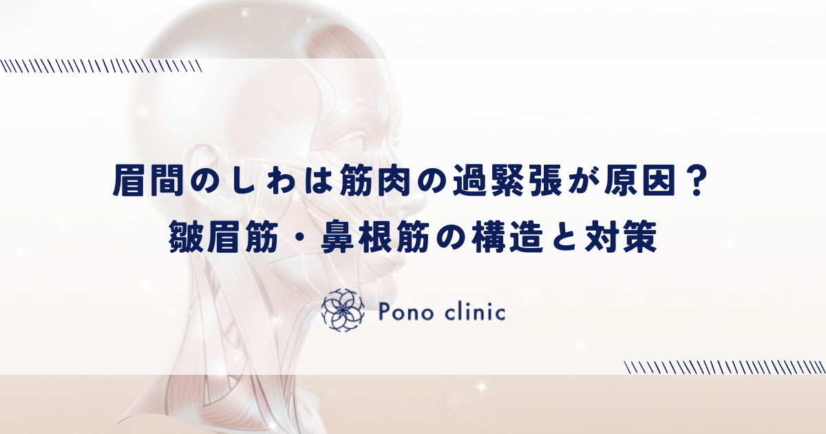 眉間のしわは筋肉の過緊張が原因？皺眉筋・鼻根筋の構造と対策
