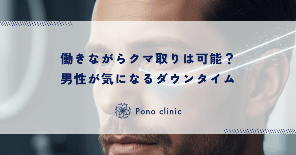 働きながらクマ取りは可能？男性が気になる術後の腫れ・ダウンタイムと仕事復帰の目安