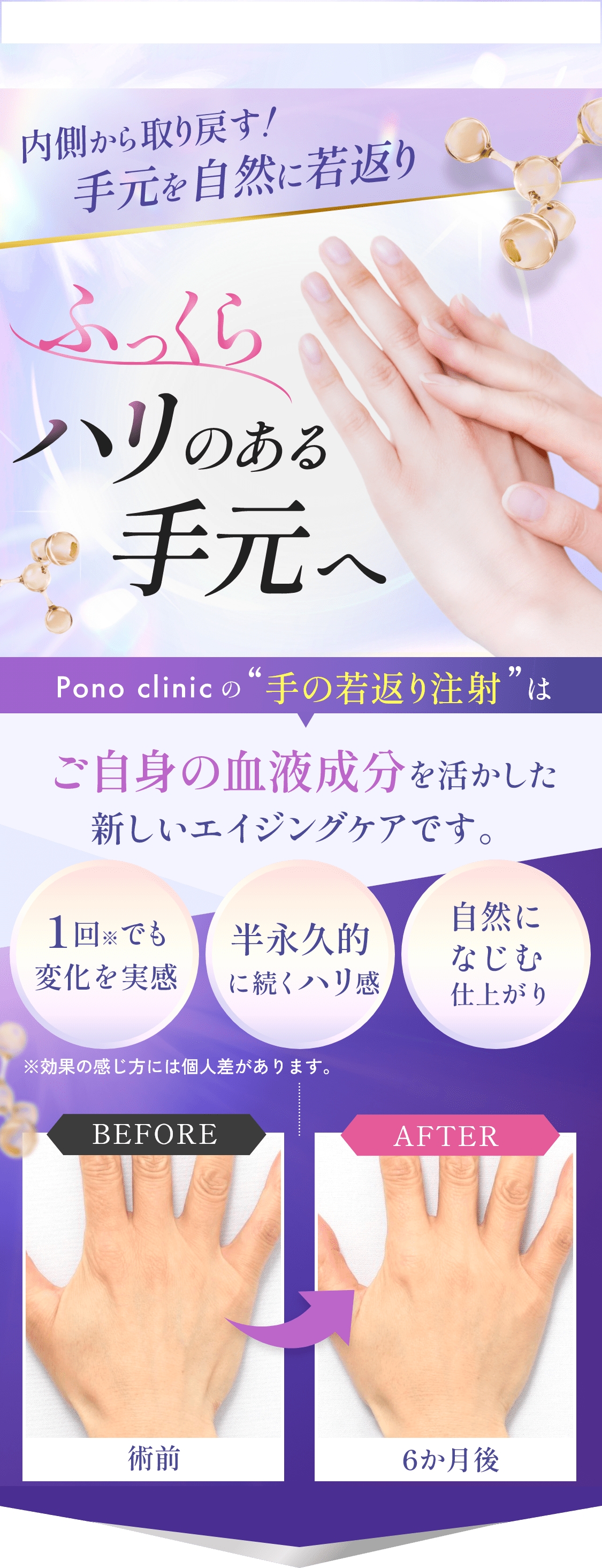 ふっくらハリのある手元へ