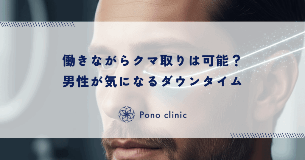 働きながらクマ取りは可能？男性が気になる術後の腫れ・ダウンタイムと仕事復帰の目安