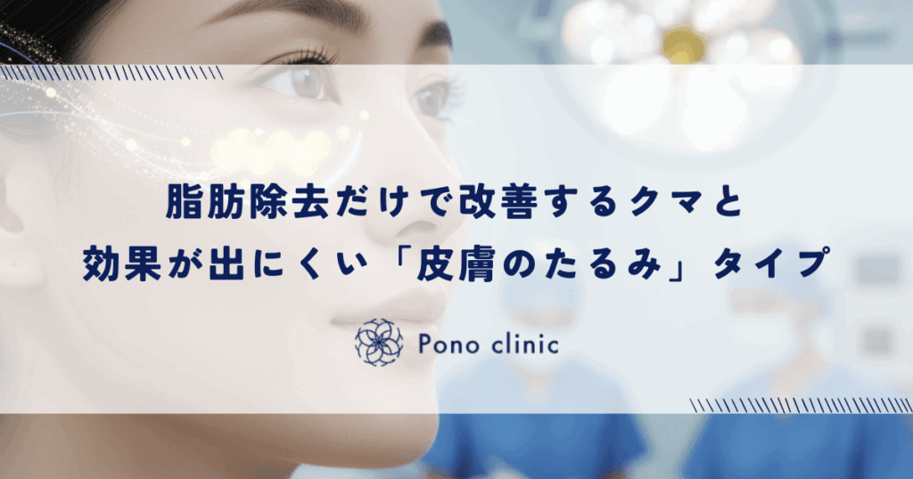 経結膜脱脂の適応と限界｜脂肪除去だけで改善するクマと効果が出にくい「皮膚のたるみ」タイプ