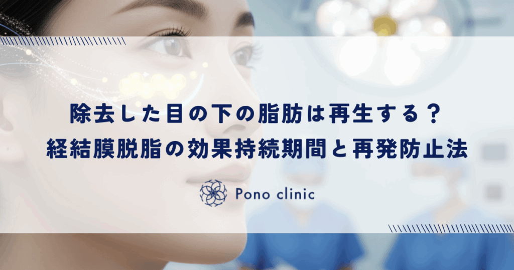 除去した目の下の脂肪は再生するのか？経結膜脱脂の効果持続期間と再発防止のポイント