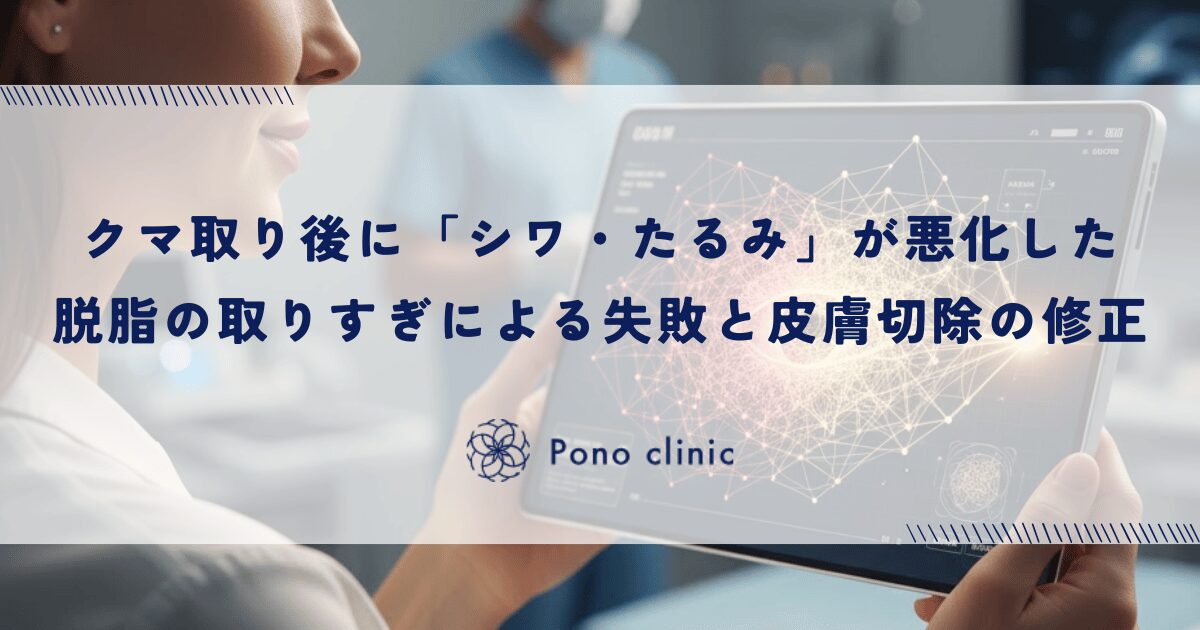 クマ取り後に「シワ・たるみ」が悪化した｜脱脂の取りすぎによる失敗と皮膚切除の修正