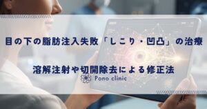 目の下の脂肪注入失敗「しこり・凹凸」の治療｜溶解注射や切開除去による修正法