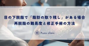 目の下の脱脂で「脂肪の取り残し」がある場合｜再脱脂の難易度と修正手術の方法