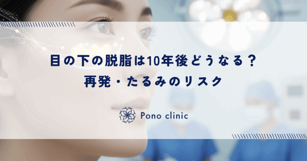 目の下の脱脂は10年後どうなる？再発・たるみのリスク