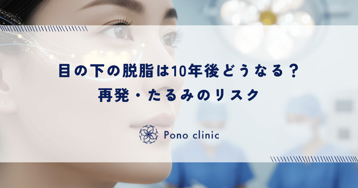目の下の脱脂は10年後どうなる？再発・たるみのリスク