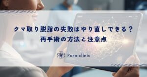 クマ取り脱脂の失敗はやり直しできる？再手術の方法と注意点