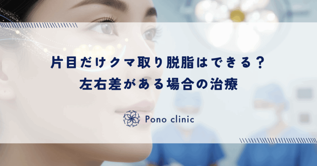 片目だけクマ取り脱脂はできる？左右差がある場合の治療