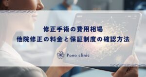 修正手術の費用相場｜他院修正の料金と保証制度の確認方法