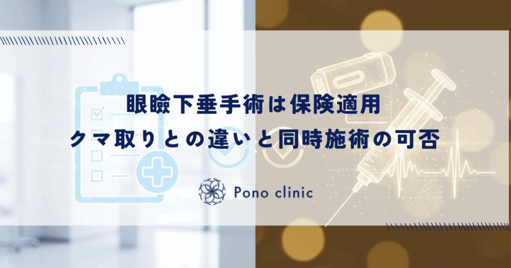 眼瞼下垂手術は保険適用｜クマ取りとの違いと同時施術の可否