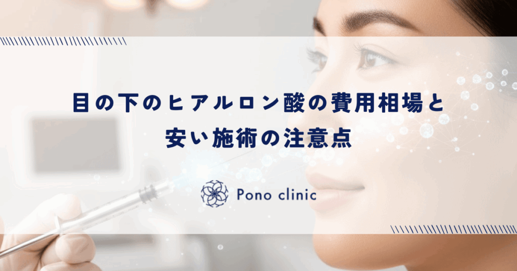 目の下のヒアルロン酸の費用相場と安い施術の注意点