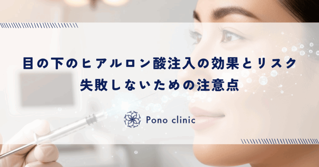 目の下のヒアルロン酸注入の効果とリスク｜失敗しないための注意点